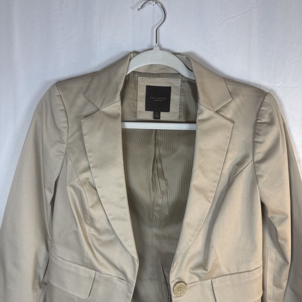 The Limited Khaki Suit Blazer Size XS Preowned 3/4 Sleeves - Picture 2 of 15